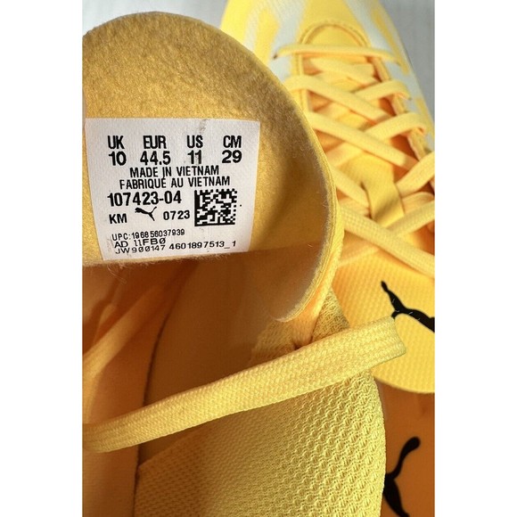 Puma Ultra Play FG/AG Soccer Cleats Yellow White Black Men’s Size 11 107423-04